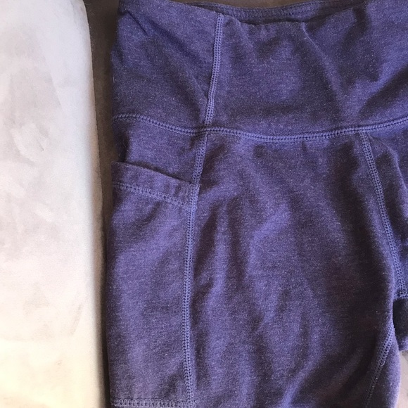 Baleaf side pocket high waist heathered blue biker shorts - Picture 10 of 14